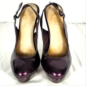Women's Heels Pattent 5" Slingback Platform Stilettos Size 9M Plum Joey